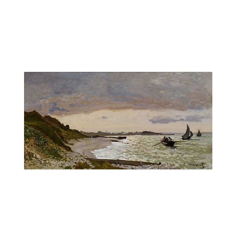 Trademark Fine Art 'The Seashore at Sainte-Adresse' 10" x 19" Canvas Art image 1
