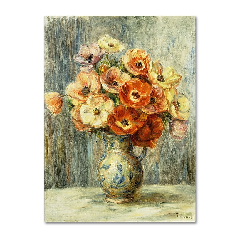 Trademark Fine Art 'Vase d'Anemones' 35" x 47" Canvas Art image 1