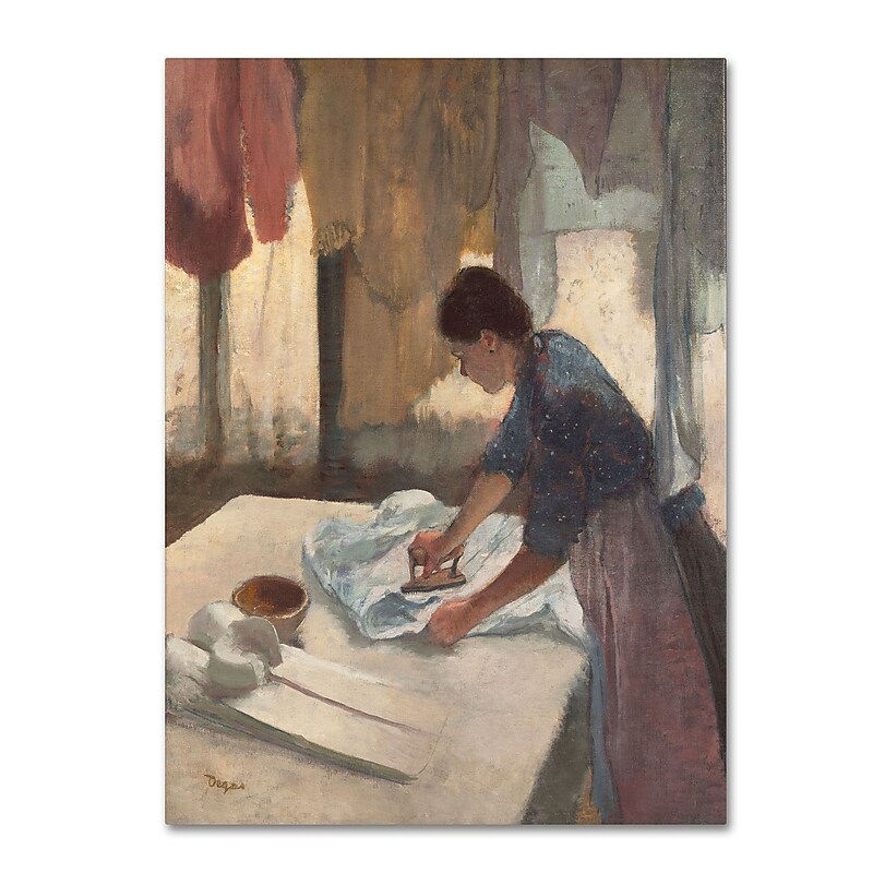Trademark Fine Art 'Woman Ironing 1876-87' 35" x 47" Canvas Art image 1