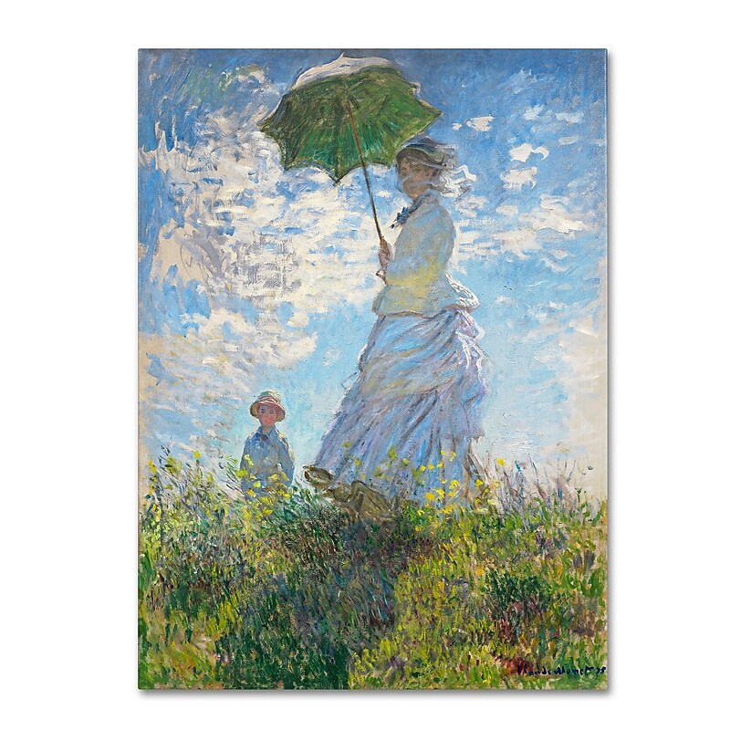 Trademark Fine Art 'Woman With a Parasol 1875' 14" x 19" Canvas Art image 1