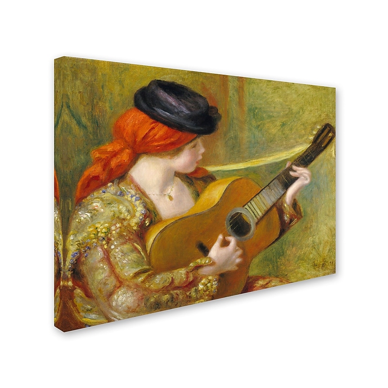 Trademark Fine Art 'Young Spanish Woman With a Guitar' 24" x 32" Canvas Art image 1