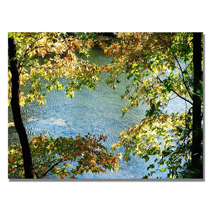 Trademark Fine Art 'Early Fall Along the River' 18" x 24" Canvas Art image 1