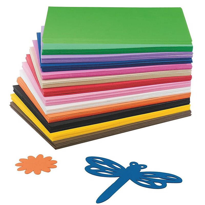 S&S 9" x 12 EVA Foam Sheet, Assorted Colors, 78/Pack (AC822) image 1