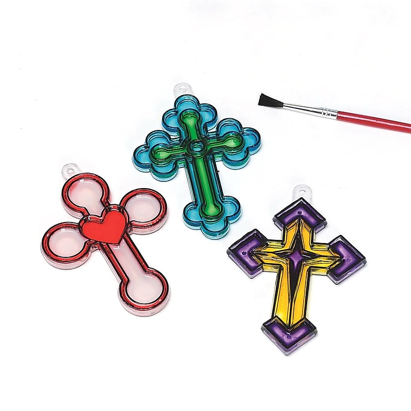 Craft Express Cross Sun Catchers Craft Kit, 12/Pack image 1