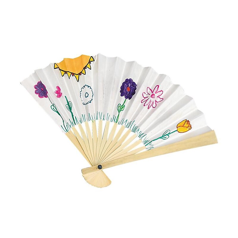 Color-Me™ Paper Fans, 24/Pack image 1