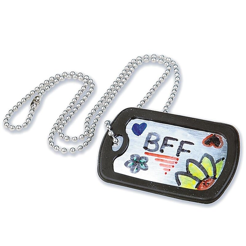 S&S Dog Tag Necklaces Craft Kit, 12/Pack (GP2113) image 1