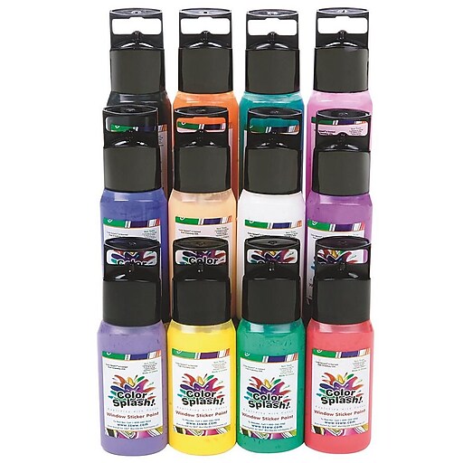 Color Splash® 2 oz. Window Cling Paint, MultColored (PT3322) Staples