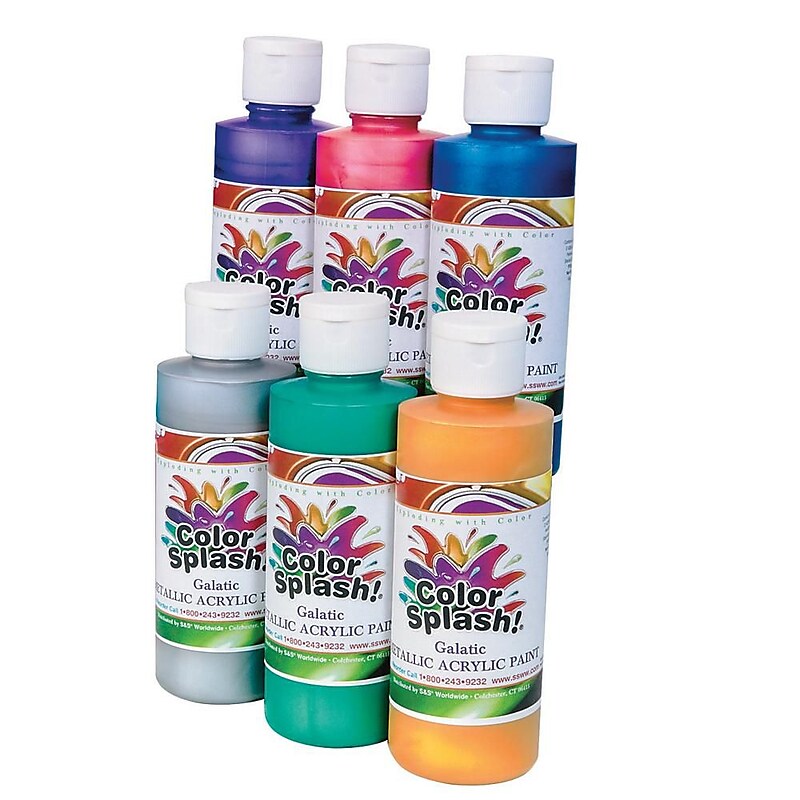 Color Splash® 8 oz. Metallic Acrylic Paint Set image 1