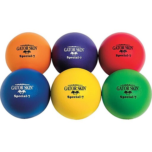 Gator Skin® Special Ball, 7"(Dia.), Assorted, 6/Set at Staples