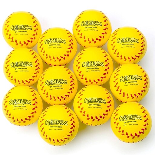 Spectrum™ 3" Foam Baseballs, Bright Yellow Staples