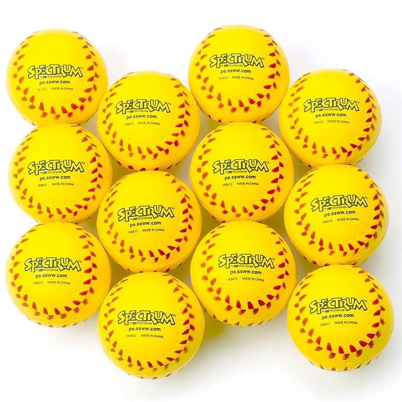 Spectrum™ 3" Foam Baseballs, Bright Yellow image 1