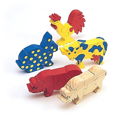 unfinished wooden animals