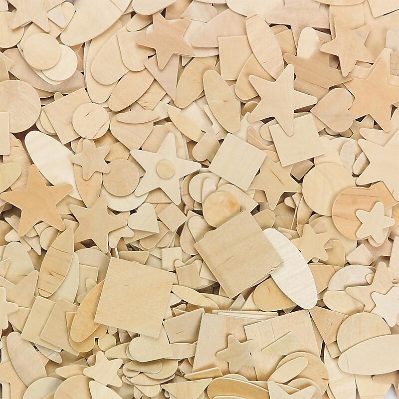S&S® 7 Designs Wood Craft Shapes, Natural, 1000/Pack (WD7562) image 1