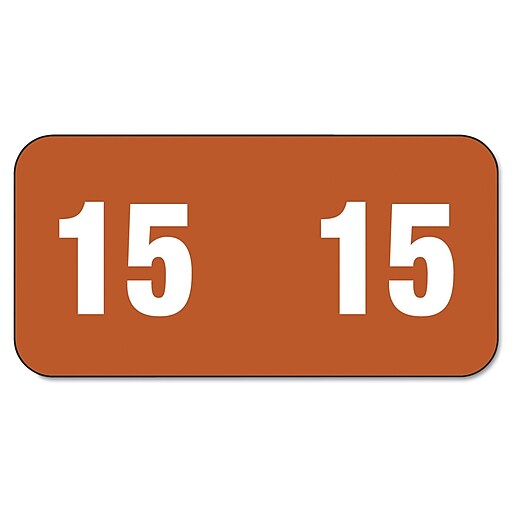 Smead® ETS ColorCoded Year Labels, 1/2" x 1", Brown, 250/Pack at Staples