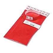 Advantus® 3/4" x 10" Sequentially Numbered Crowd Management Wristbands, Red, 100/Pack