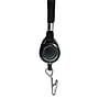 Advantus 36" Lanyard With Retractable ID Reel and Badge Clip, Black, 12/Pack (AVT75549)~#|#~m000240350_sc7