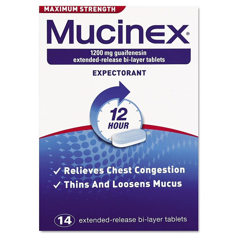 Mucinex Max Strength Expectorant, 14 Tablets/Box (6382402314) image 1