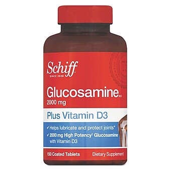 Schiff® Glucosamine Plus Vitamin D3 Coated Tablets, 2000 mg, 150/Pack