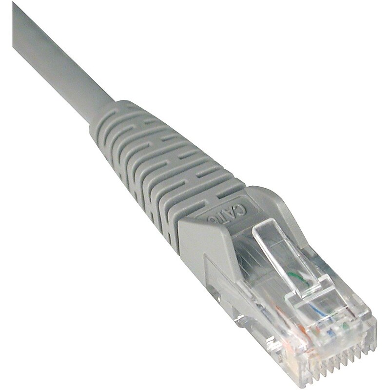 Tripp Lite 3' Cat6 RJ45/RJ45 Snagless Molded Patch Cable, Gray (N201-003-GY) image 1