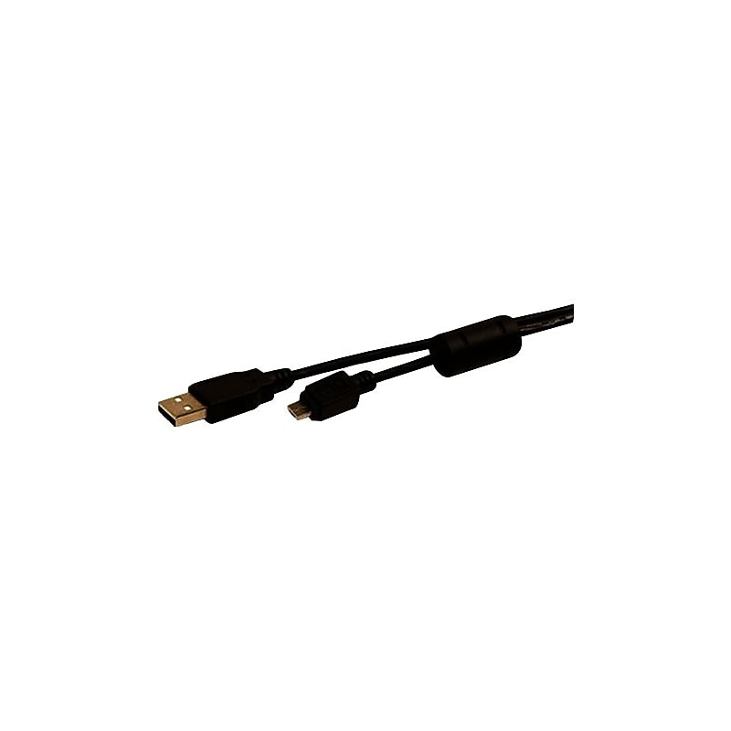 Comprehensive® Standard Series 10' USB 2.0 A to Micro B Male USB Cable, Black image 1