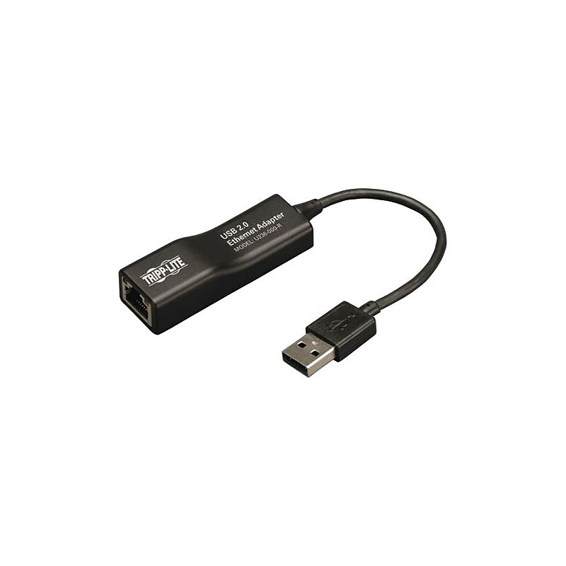 Tripp Lite USB-2.0 to RJ45 Ethernet NIC Adapter, Male to Female, Black (U236-000-R) image 1
