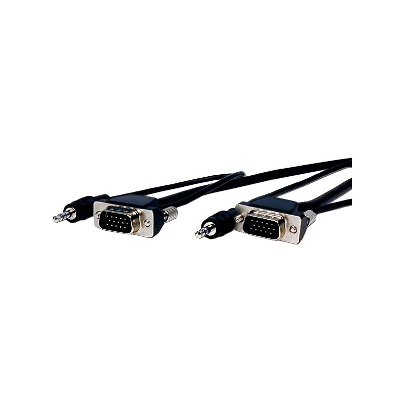 Comprehensive® 3' Pro AV/IT Series HD-15 Male Micro VGA Cable With Audio, Black image 1