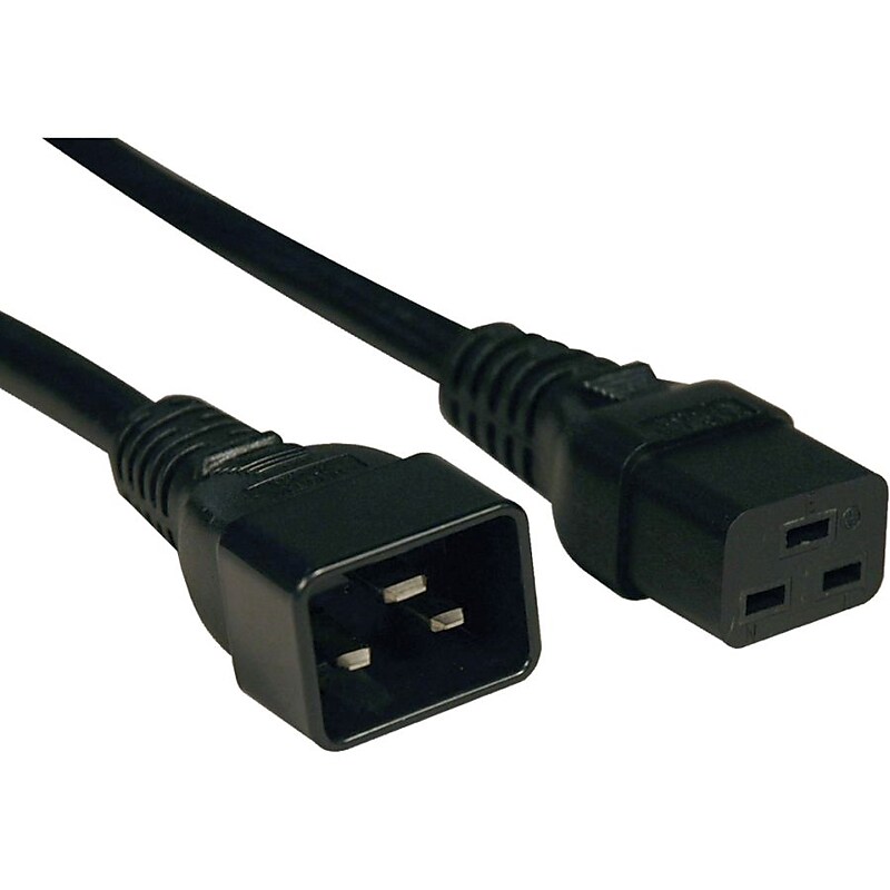 Tripp Lite 2' IEC-320-C19 to IEC-320-C20 Heavy Duty Power Cord, Black image 1