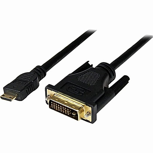 StarTech HDCDVIMM1M 3.3' Mini HDMI to DVID Cable, Black at Staples