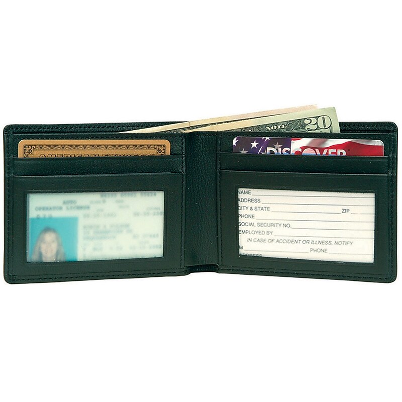 Royce Leather Men's Wallet, Black 3oz image 1