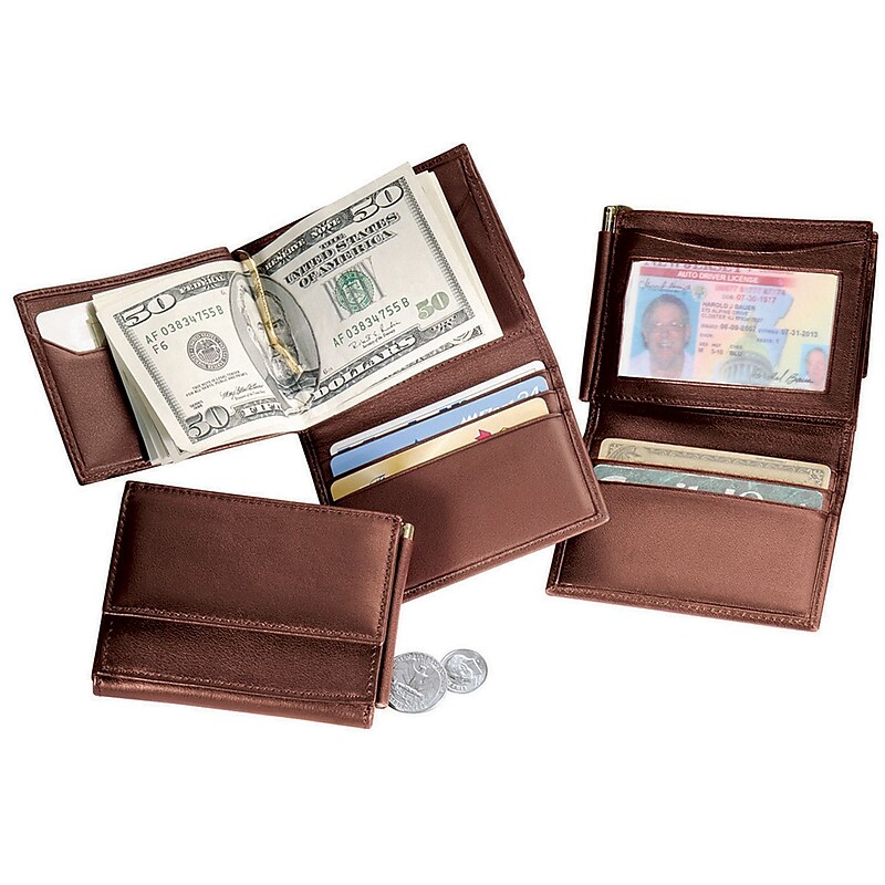 Royce Leather CLIP Wallet, Coco image 1