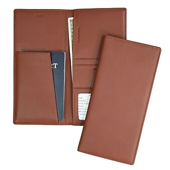 Royce Leather Passport Ticket Holder, Tan