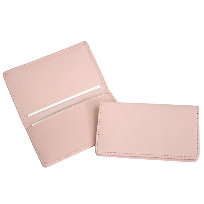Royce Leather Business Card Case, Carnation Pink | Staples
