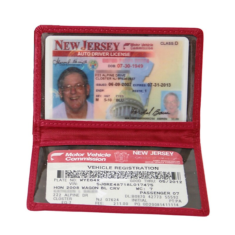 Royce Leather Mini Id Case, Red image 1