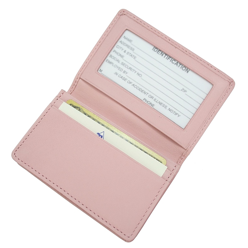 Royce Leather Deluxe Card Holder, Carnation Pink image 1
