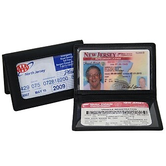 Royce Leather View Id Holder, Black