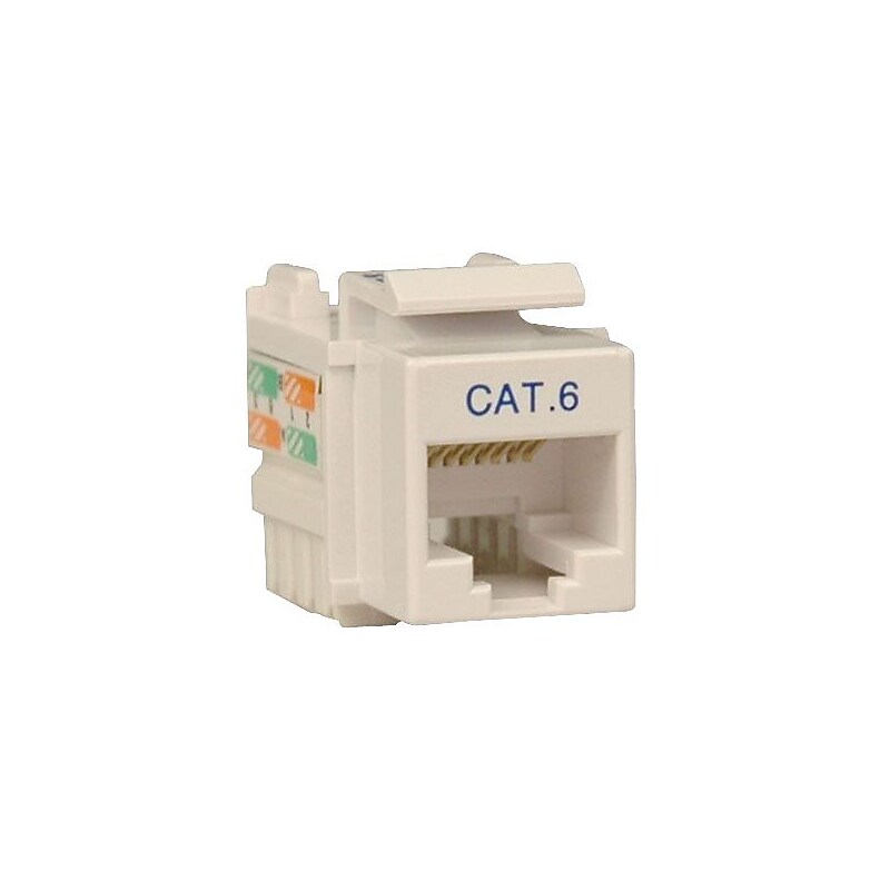 Tripp Lite® Cat6/Cat5e Punch Down Keystone Jack Connector, White (TRPN238001WH   ) image 1