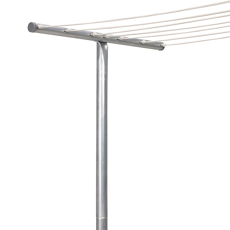 Household Essentials 4-Piece T-Post Steel Clothesline, Silver (T-2050) image 1