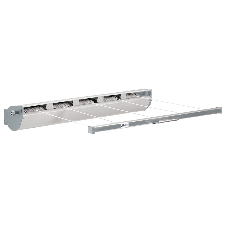 Household Essentials 5-Line Retractable Steel Clothesline, Tan/Black (15-7) image 1