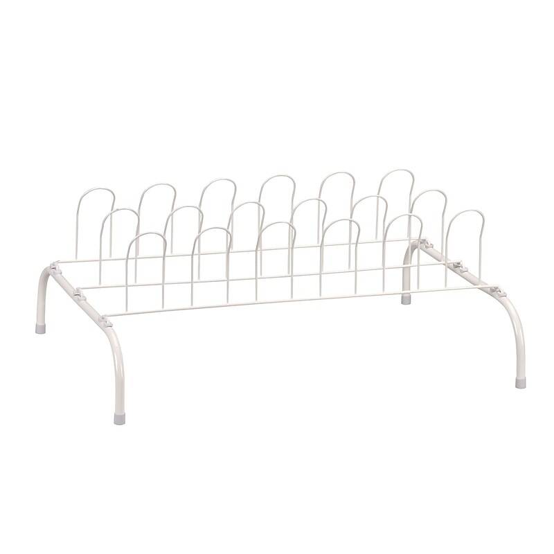 Household Essentials 9-Pair Wire Shoe Rack, White (2115-1) image 1