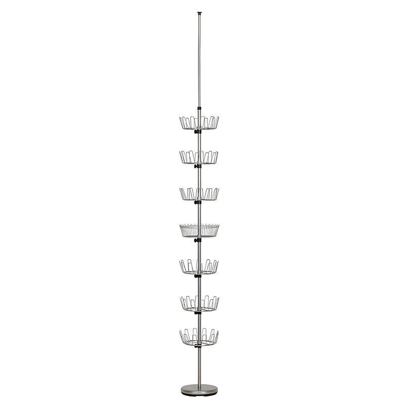 Household Essentials Floor-To-Ceiling Shoe Tree, Satin Silver (2197-1) image 1