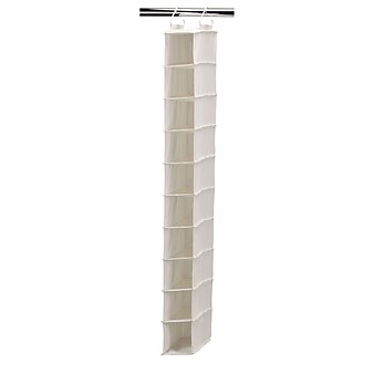 Household Essentials Hanging Shoe Organizer With 10 Pockets, Natural (311322)