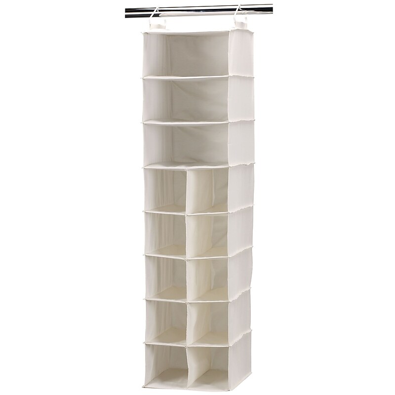Household Essentials Hanging Shoe/Sweater Organizer With 10 Pockets, Natural (311323) image 1