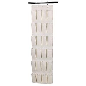 Household Essentials Over-the-Door Shoe Organizer With 24 Pockets, Natural (311382)