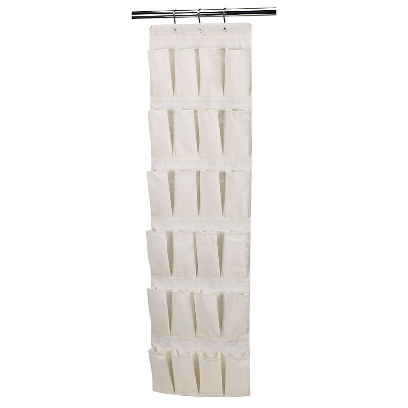 Household Essentials Over-the-Door Shoe Organizer With 24 Pockets, Natural (311382) image 1