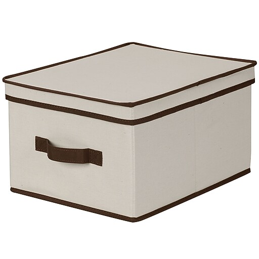 Household Essentials Large Storage Box With Coffee Trim, Natural (513) Staples