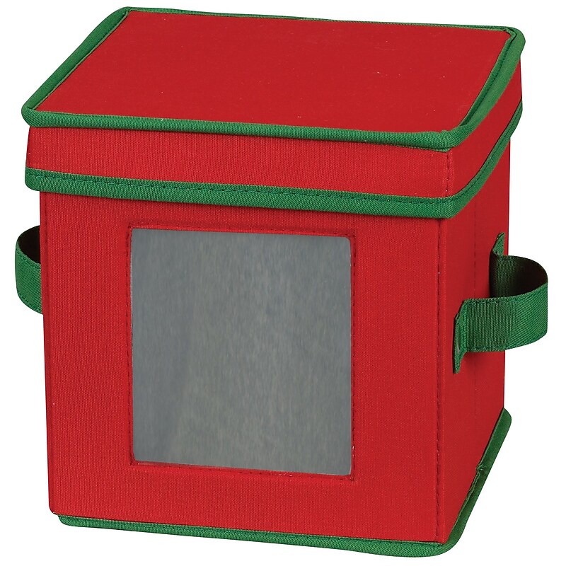 Household Essentials Holiday Saucer Chest, Red/Green (530RED) image 1