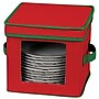 Household Essentials Dessert Plate Holiday China Bowl Chest, Red/Green (532RED)~#|#~m000291259_sc7