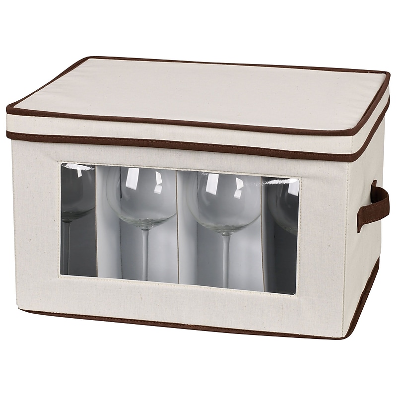 Household Essentials Stemware Balloon Storage Chest, Natural (542) image 1