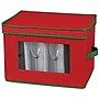 Household Essentials Flute Glass Storage Container, Fabric, Red/Green (544RED)~#|#~m000291297_sc7