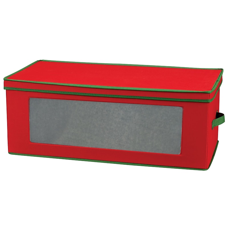 Household Essentials 36-Piece Ornament Storage Box, Red (551RED) image 1